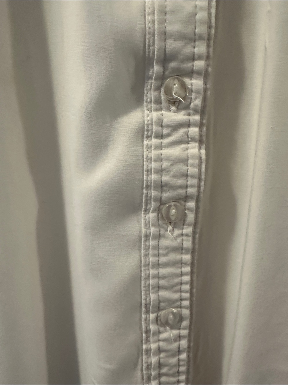 LILY MORGAN Silky Soft White Rayon Button-Up Blouse with Front Zip Pockets Sz L - Picture 7 of 10
